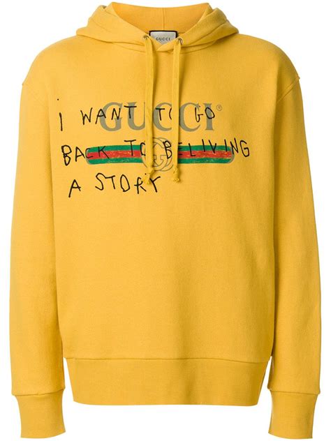 yellow gucci hoodie cheap|oversize sweatshirt with gucci print.